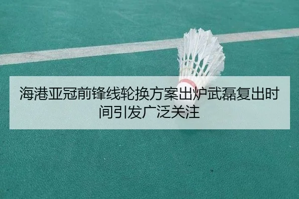 海港亚冠前锋线轮换方案出炉武磊复出时间引发广泛关注